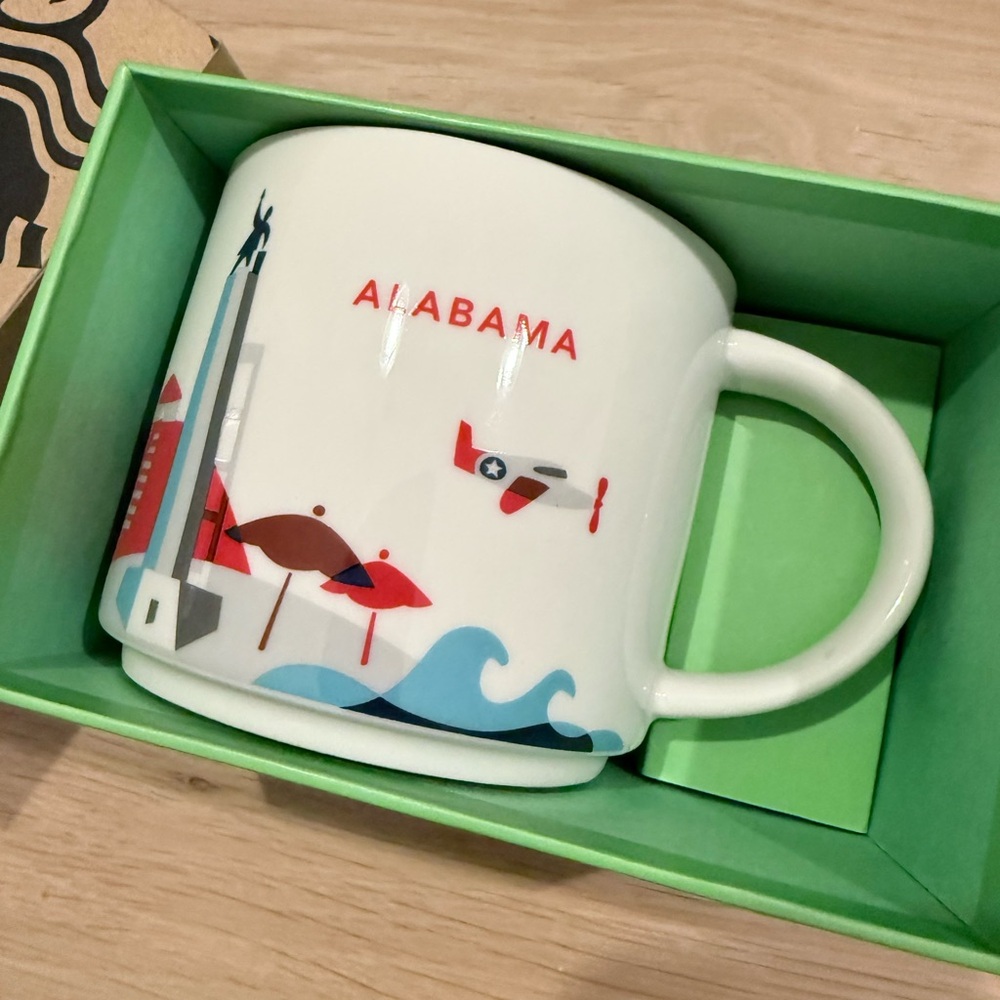 Starbucks Alabama Mug with Red and Blue Design